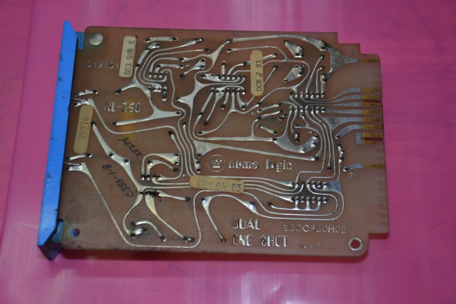 Used WESTINGHOUSE NUMA LOGIC NL-350 DUAL ADJ SINGLE SHOT PC BOARD