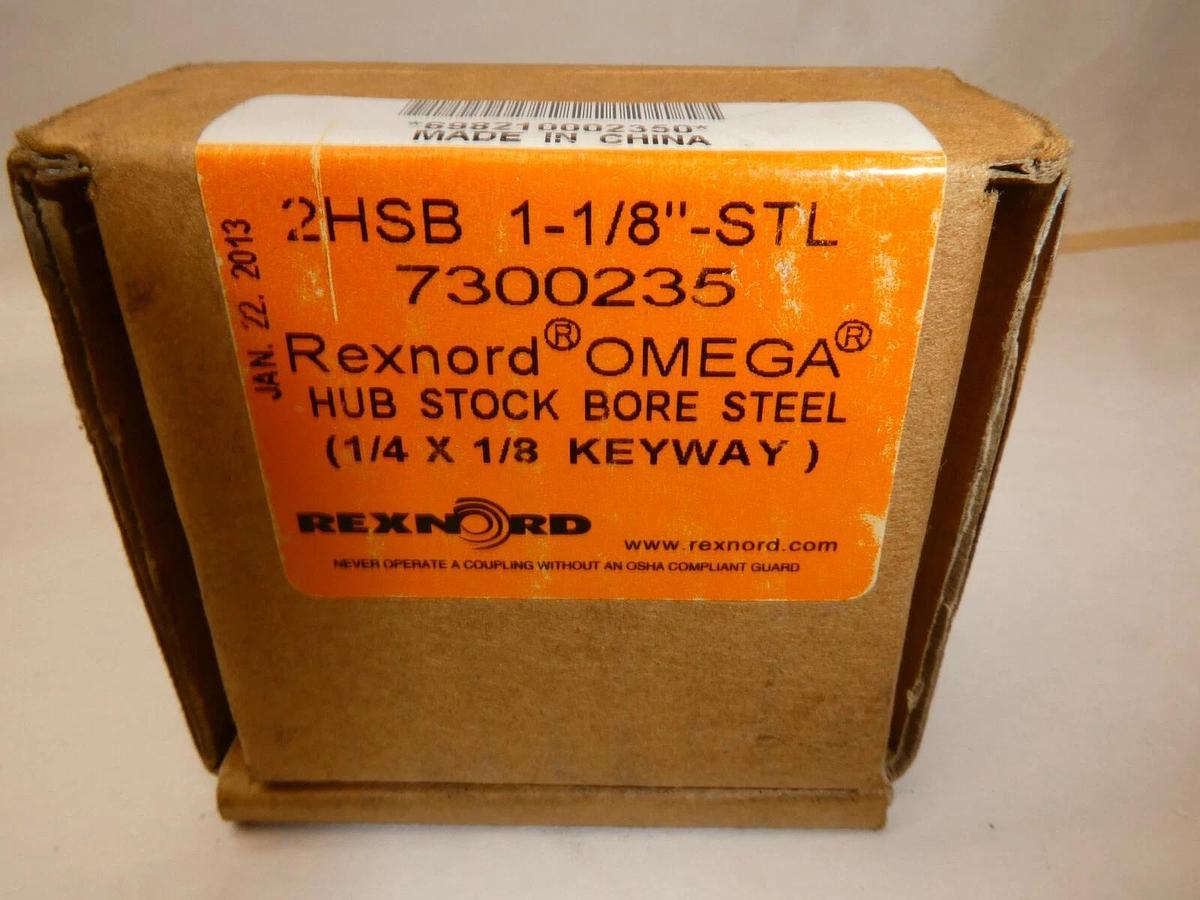 (NEW) REXNORD 7300235 2HSB 1-1/8"-STL 1/4" x 1/8" Keyway Hub
