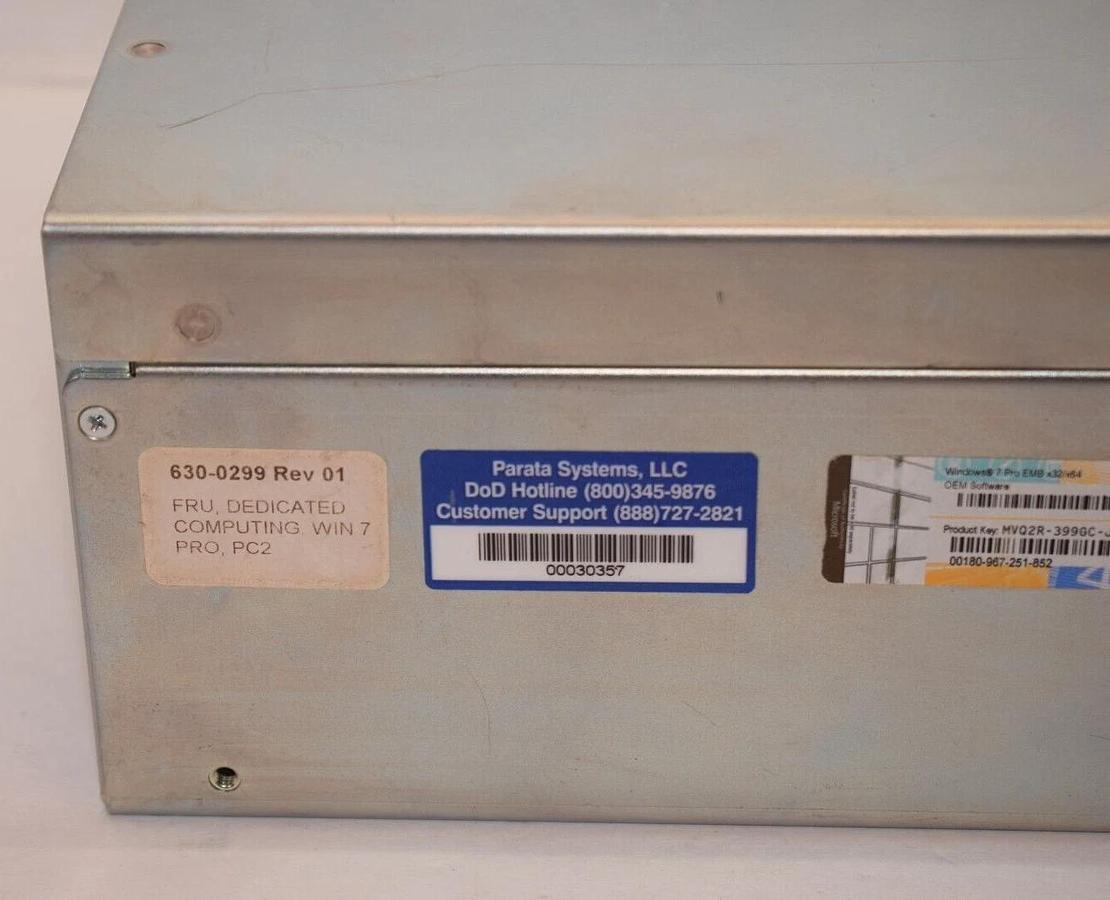 Used Parata Dedicated PC Computer 630-0299 Rev 01 FRU WES7 PC2 Prepped *NO HARDRIVE*