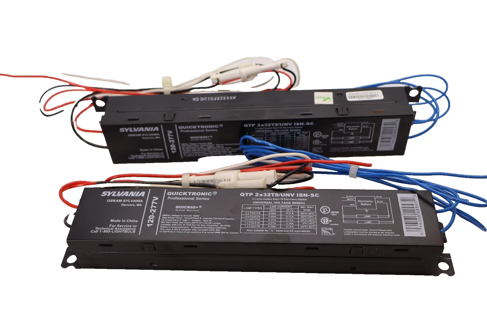Sylvania 2-Lamp T8 Electronic Ballast QTP 2x32T8/UNV ISN-SC (New - Lot of 2)