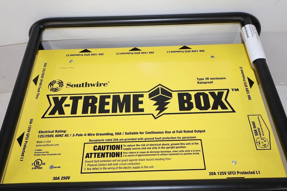Southwire X-Treme Power Distribution Box 8706UGCX 50A 6-Circ 125/250v (New) 811409020137