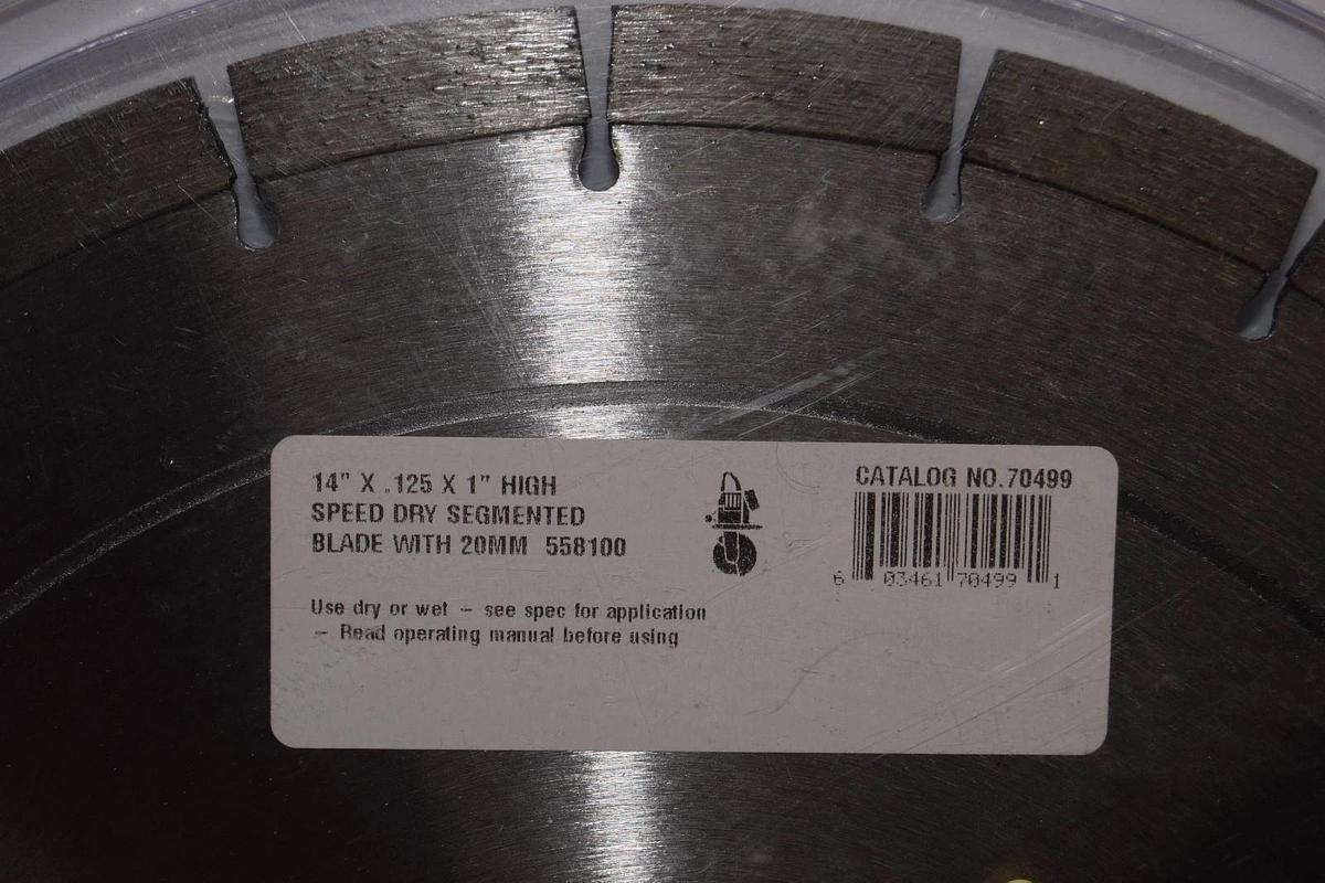 Darragh 14" High Speed Diamond Concrete Saw Blade 558100 70499 14" x .125 x 1" 603461704991