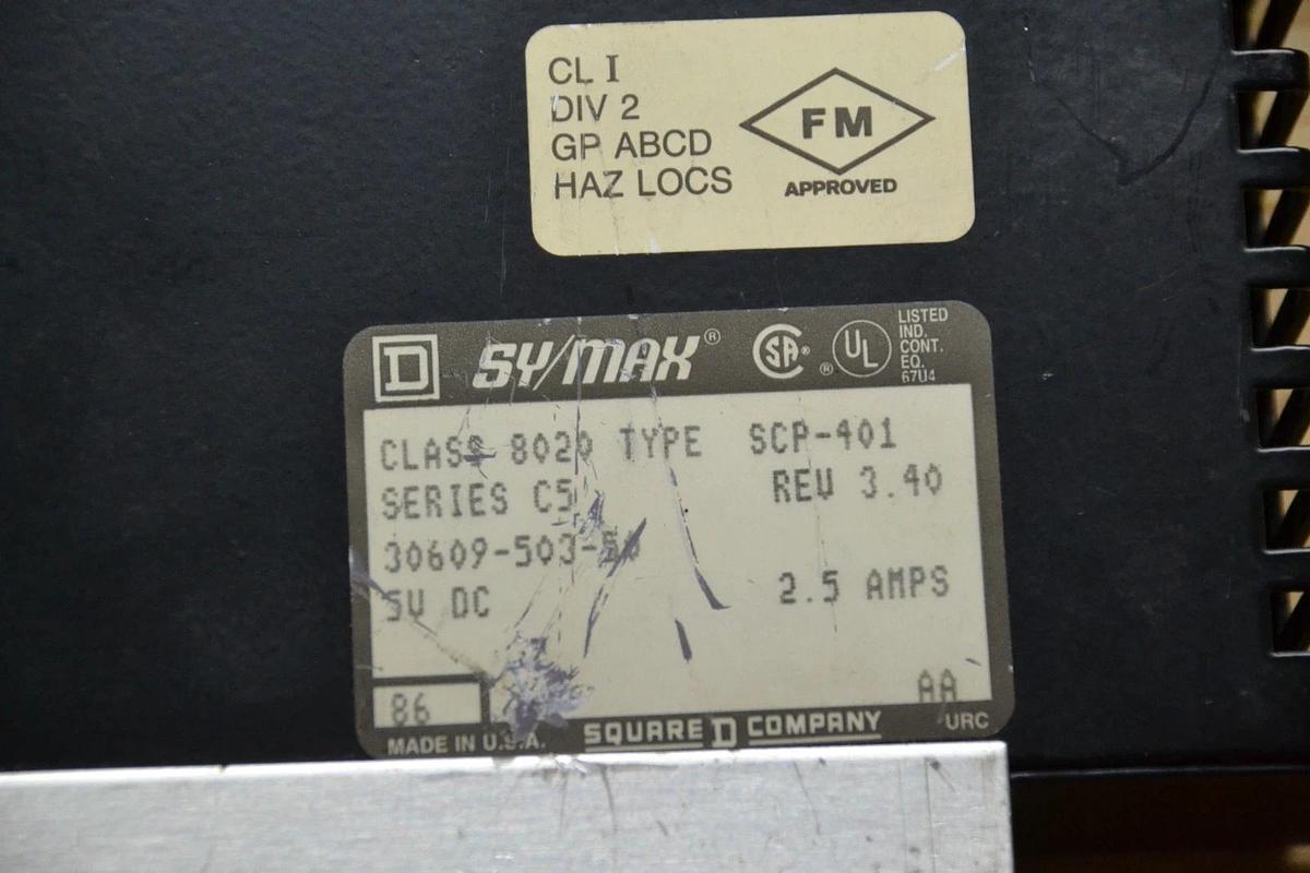 Used SQUARE D SY/MAX 400 Processor 8020 SCP401 SCP-401  Ser C5 Rev 3.40