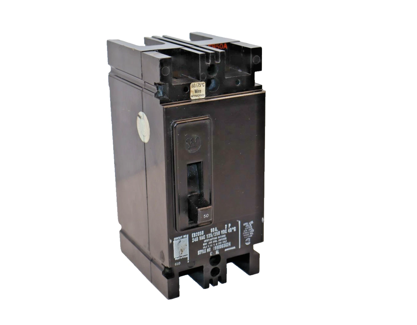Westinghouse Circuit Breaker 50 Amp A EB2050 EB50A 50A 2P 2 pole (New)