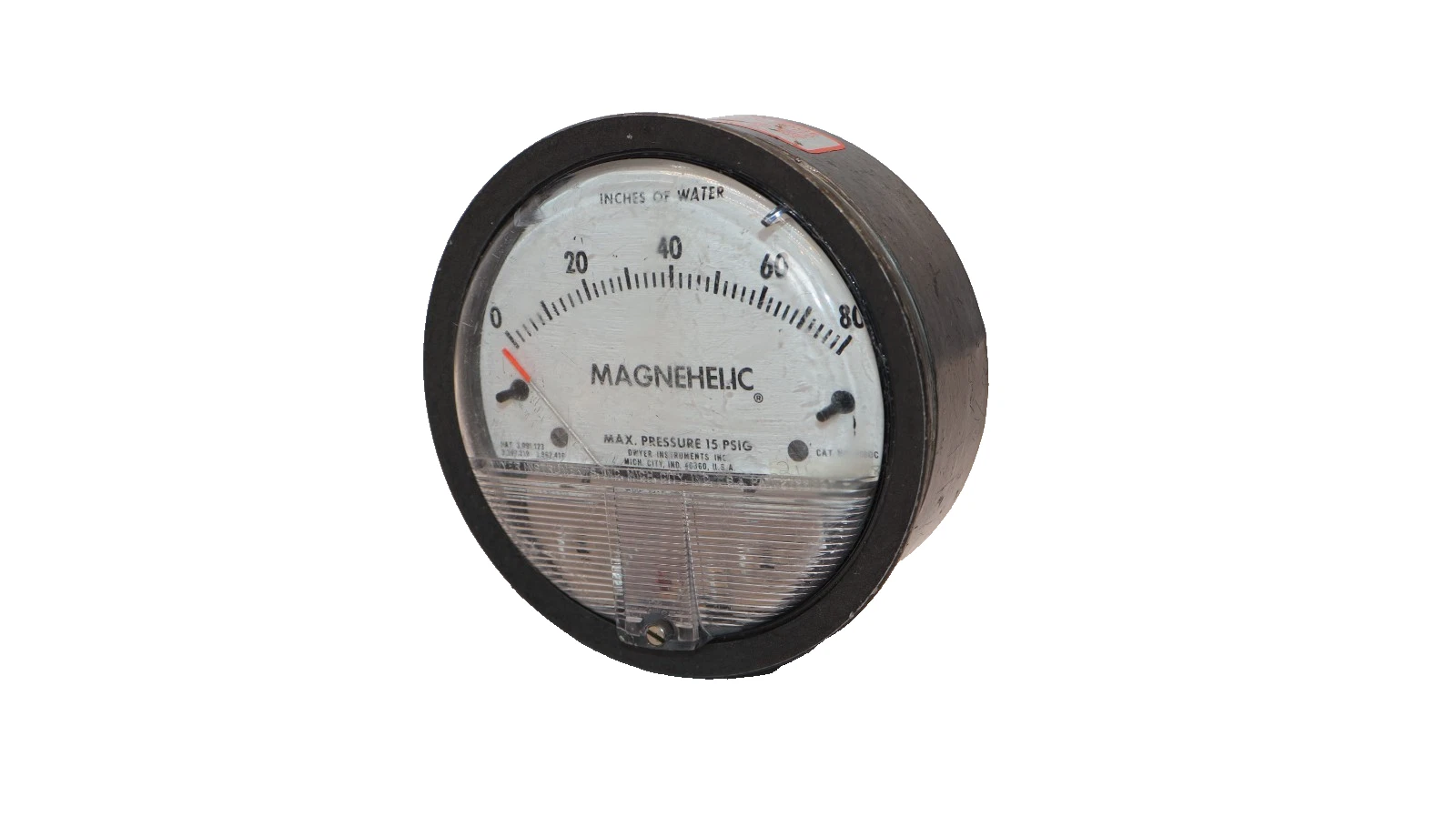 Used Dwyer 2080 C Magnehelic Differential Pressure Gauge 0-80"