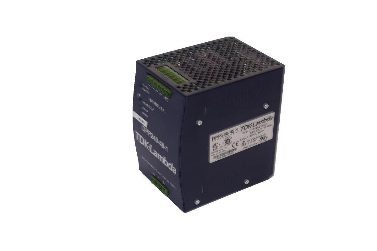 Used TDK-Lambda DPP240-48-1 48Vdc 5A DIN Rail Mount Power Supply