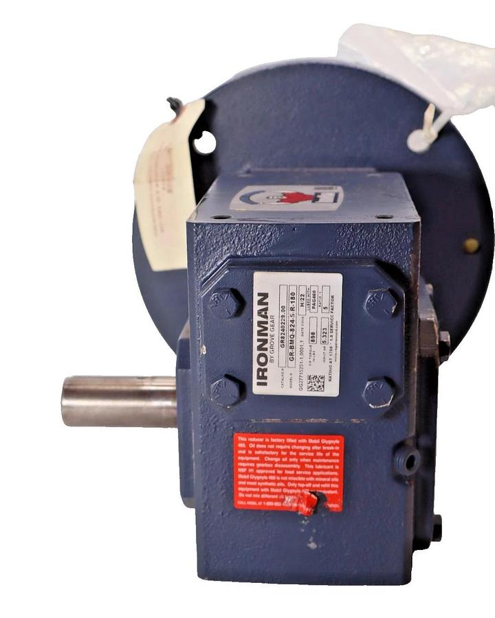 IronMan Grove Gear Box Gearbox Worm Speed Reducer GR-BMQ-824-5-R-180 5:1 NOS