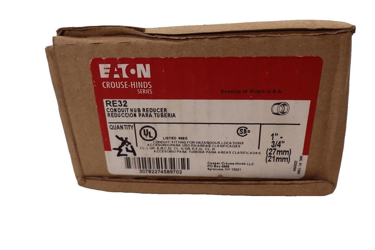 Eaton RE32 1" - 3/4" Conduit Hub Reducer (New - Box of 24)