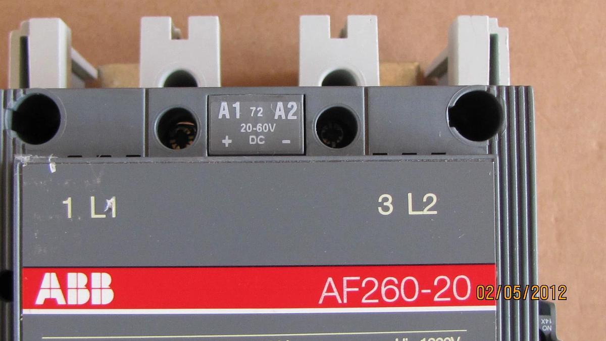ABB CONTACTOR AF260-20 AF26020 AF260 20 20VDC - 60VDC COIL 600V MAX NEW