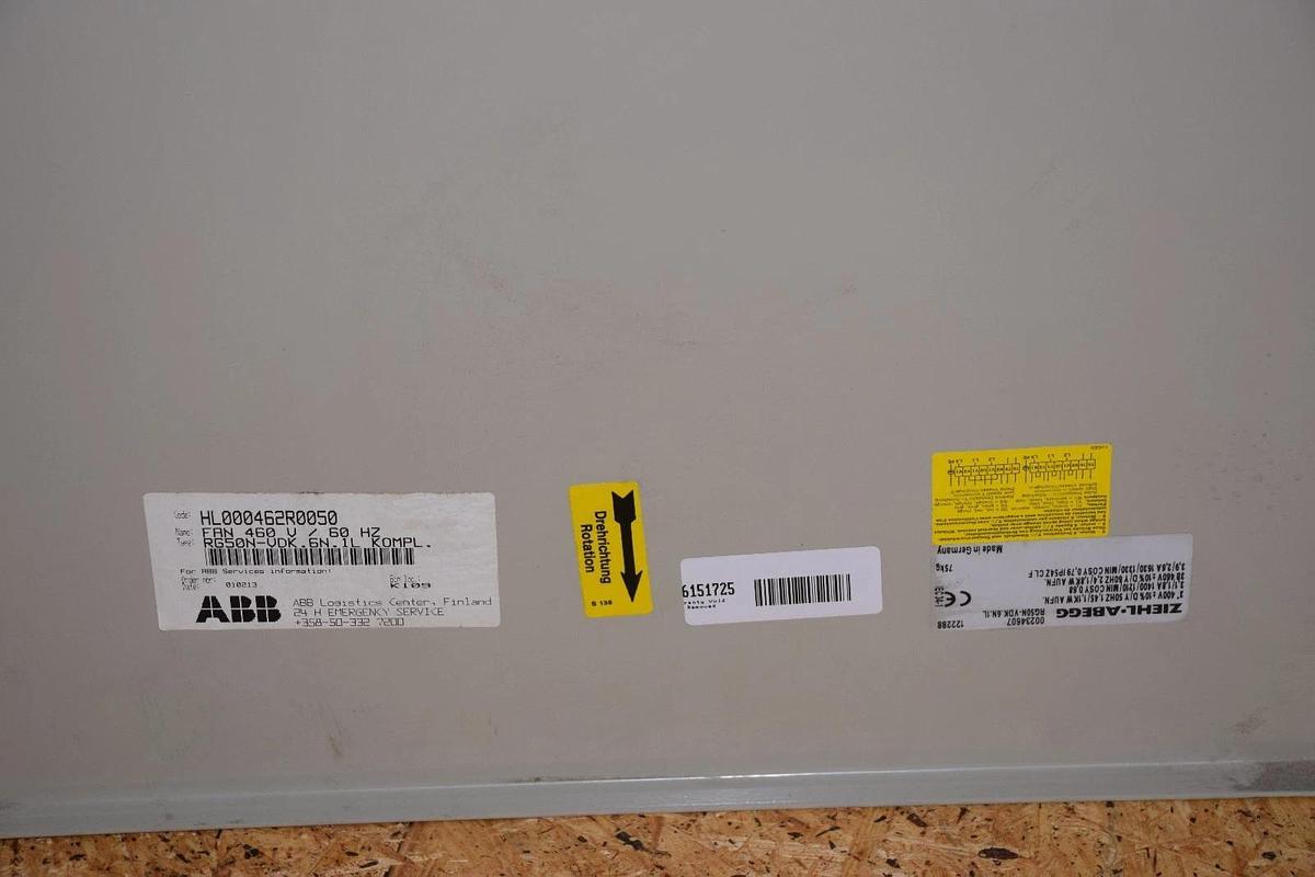 Ziehl Abegg Large radial air blower ABB RG50N-VDK.6N.1L  00234607 122288 3ph 400