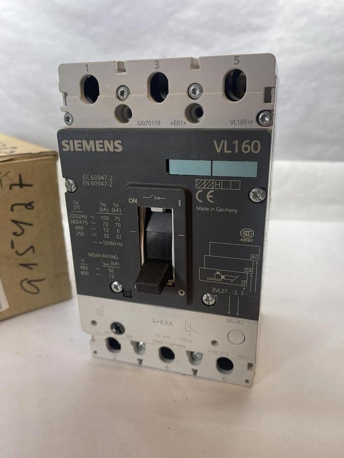 (NEW) SIEMENS 3VL2706-2DK33-0AA0 Breaker 3VL27062DK330AA0 63A 63Amp