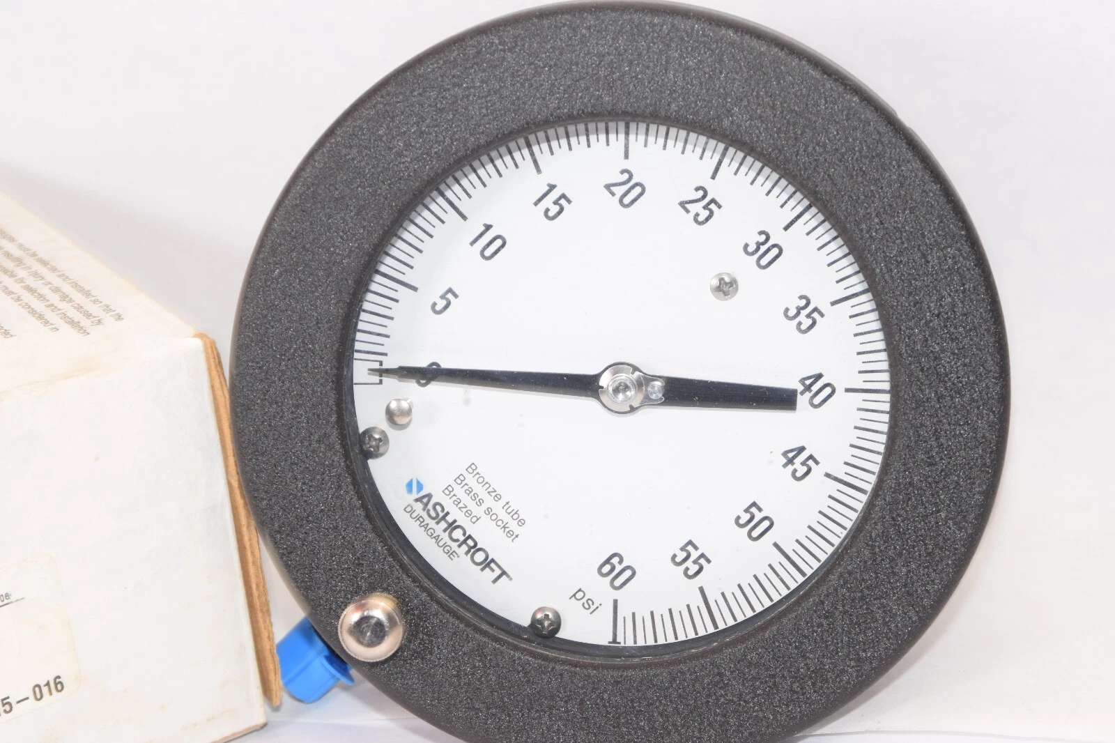 (NEW) ASHCROFT 45-1377-AS-02L-60# 4.5" Face 0-60psi Pressure Gauge