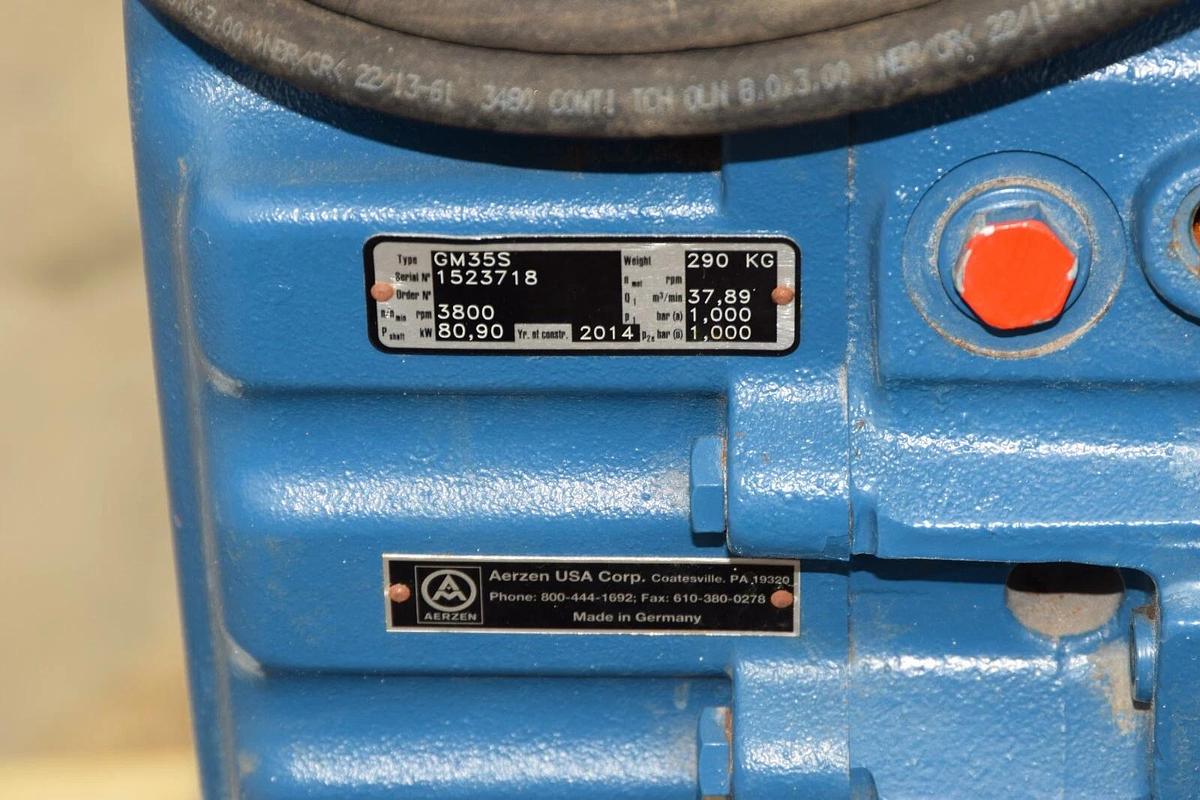 Used Aerzen GM35S Positive Displacement Rotary Lobe Industrial Blower Booster GM-35-S