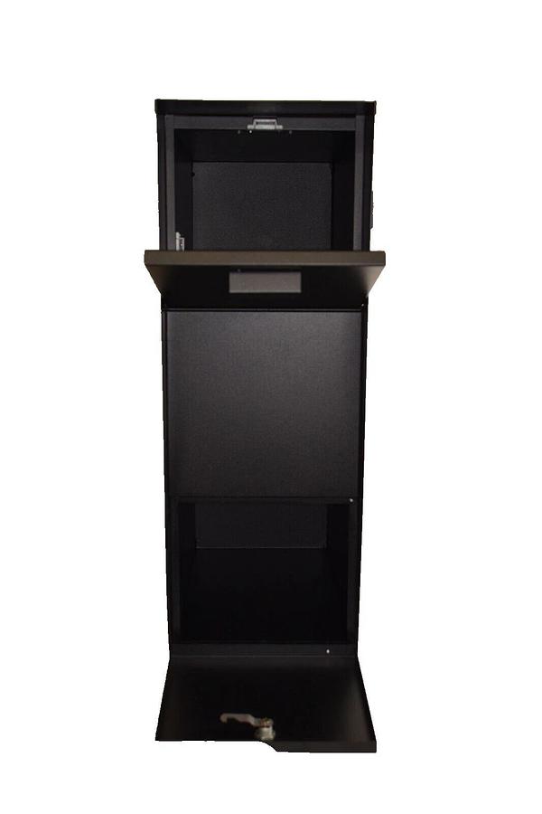 (NEW) QUALARC WF-VACMB Large Capacity Galvanized Steel Locking Mailbox Black