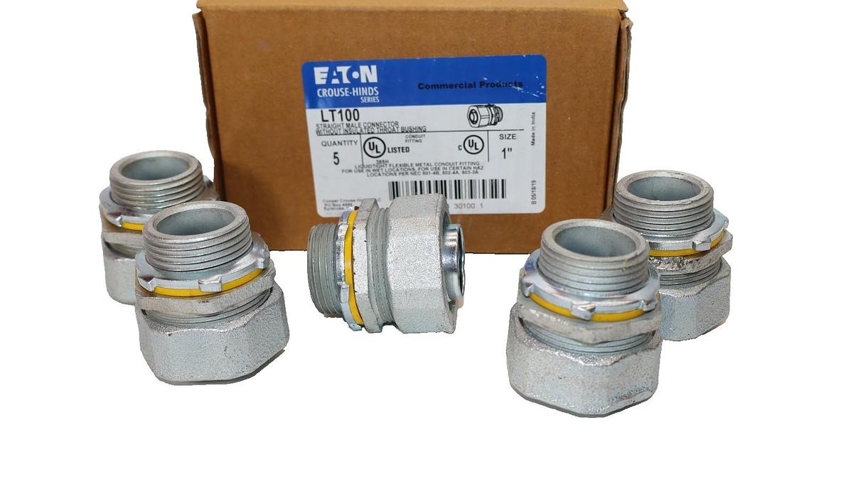 Eaton LT100 1" Liquidtight Flexible Metal Conduit Fitting (New - Box of 5)