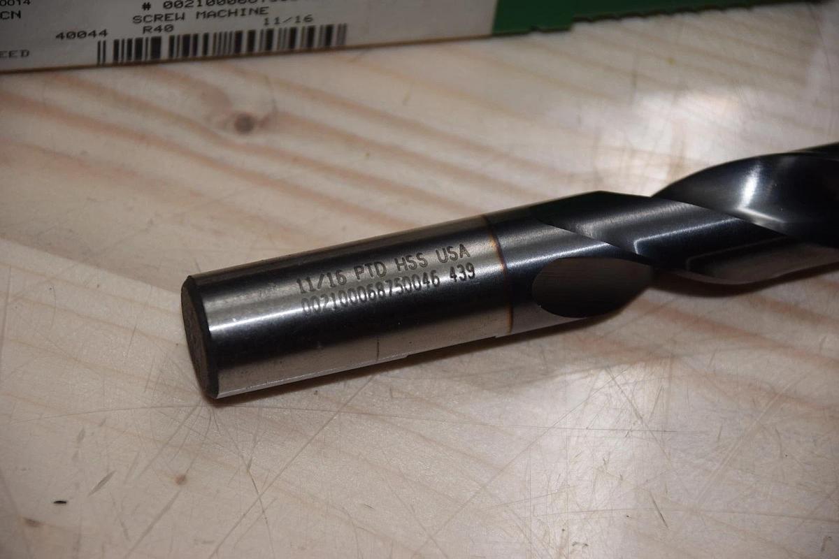 PRECISION 40044 R40 11/16" 11/16 HIGH SPEED SCREW MACHINE TWIST DRILL USA NEW