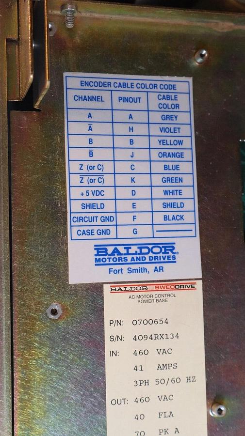 Used BALDOR Vector Drive ZD18H43O-EO ZD18H430-EO 0700654 460v 3ph 30hp 40hp 22kw 30kw