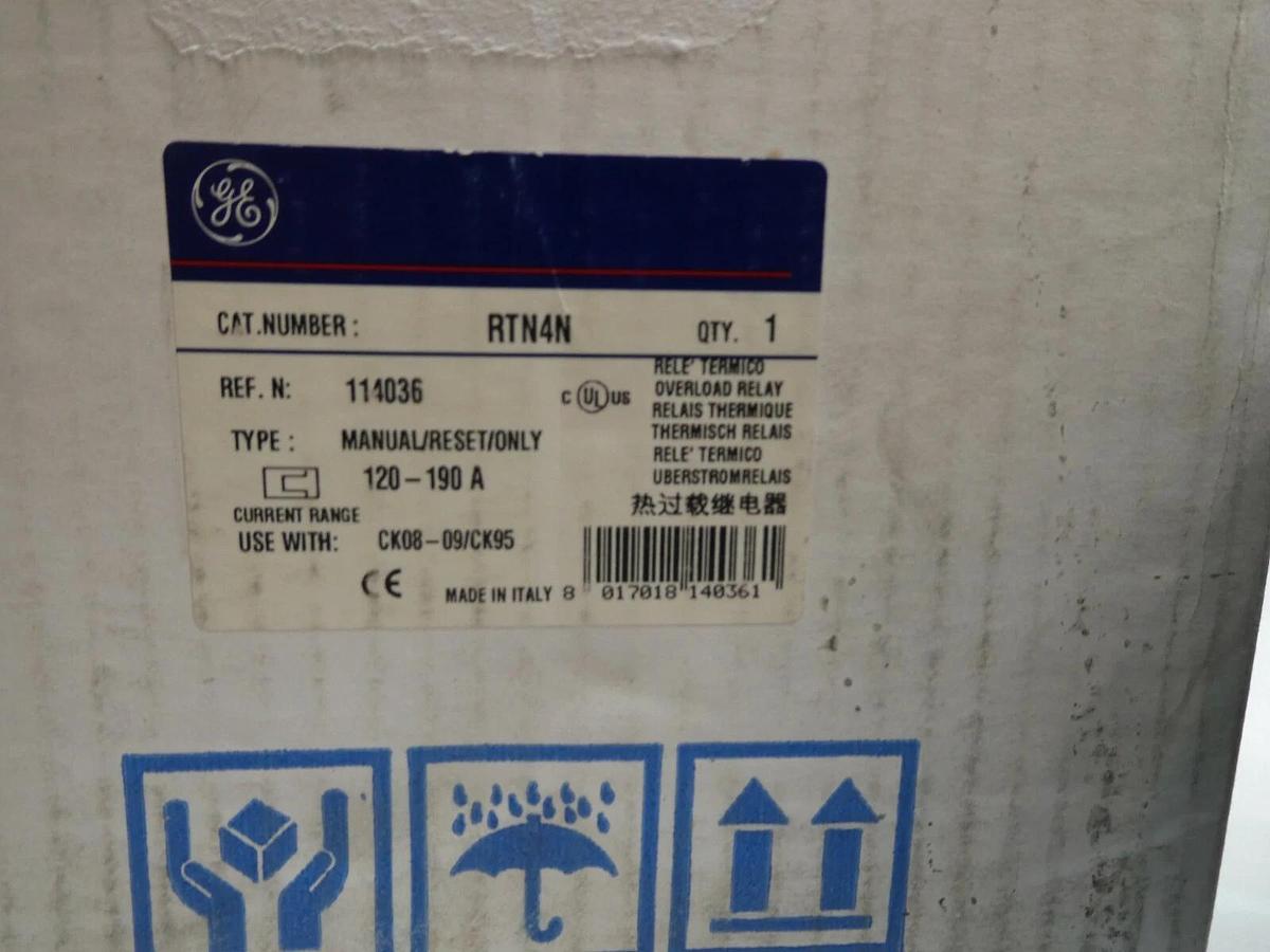 (New) GE General Electric RTN4N 120-190 Amp Overload Relay 114036