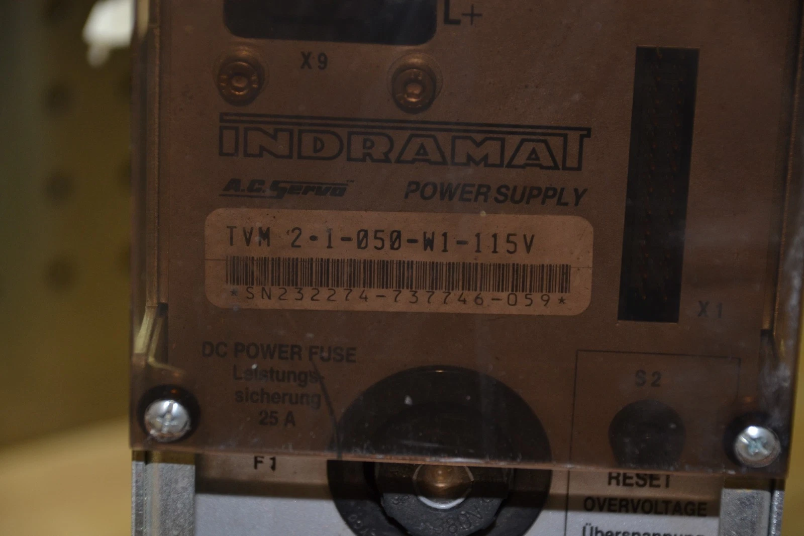Used Indramat AC Servo Power Supply TVM2-1-050-W1-115V TVM2.1-50-220/300-W1/22/115