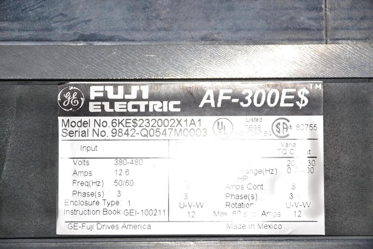 Used FUJI ELECTRIC AF-300E$ 6KE$232002X1A1 380-480V 12.6A 50/60Hz DRIVE