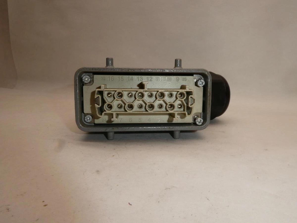 Used HARTING EPIC 10203000 H-BE 16 BS DR 17-32 16A 500V 6Kv/3 Plug