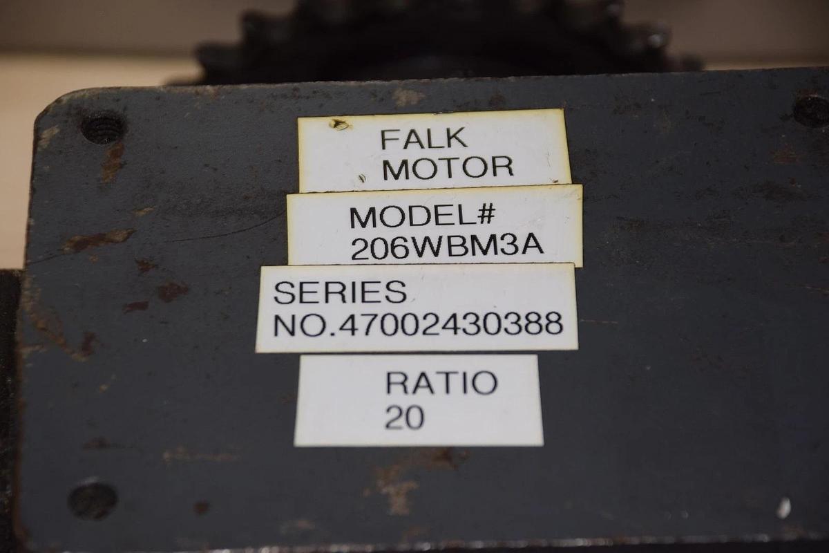 Used Falk 206WBM3A Omnibox Worm Reducer Ratio 20 to 1 Motor Frame 56, 1.28 HP