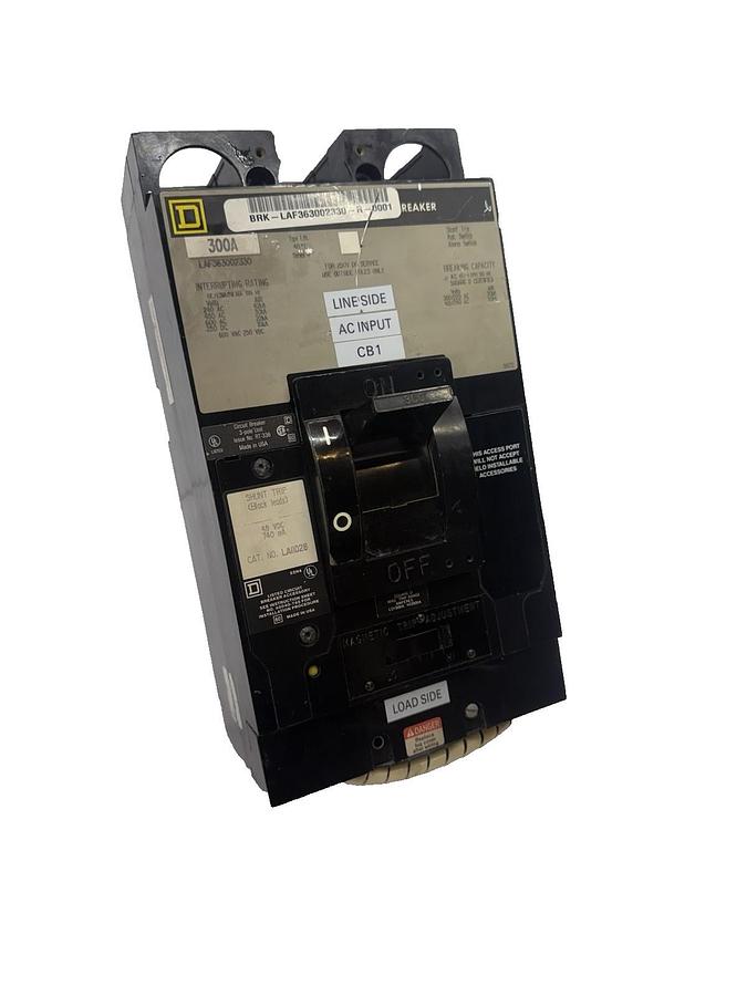Used SQUARE D LAF363002330 LAF36300 300A Shunt Trip Circuit Breaker LA11028 300 Amp A