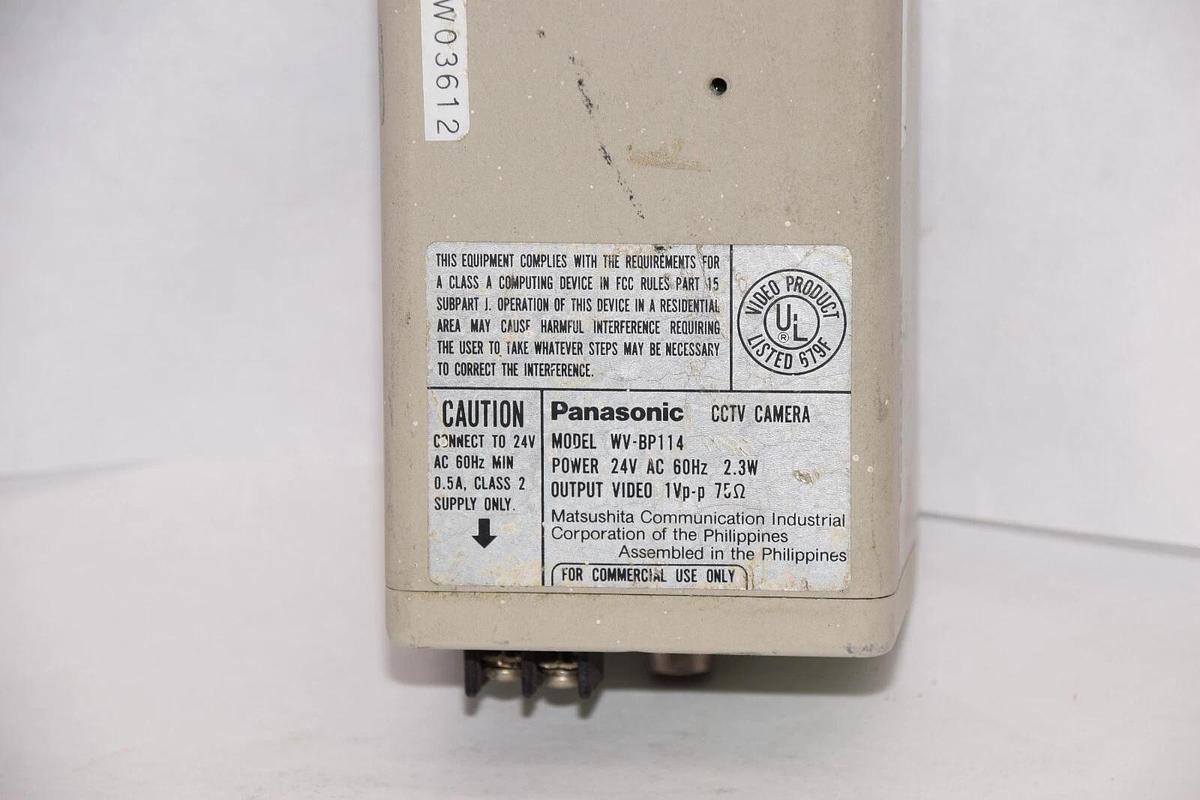 Used PANASONIC WV-BP114 24Vac 60Hz 2.3W CCTV Camera W/ Computar 3.5-8mm Lens