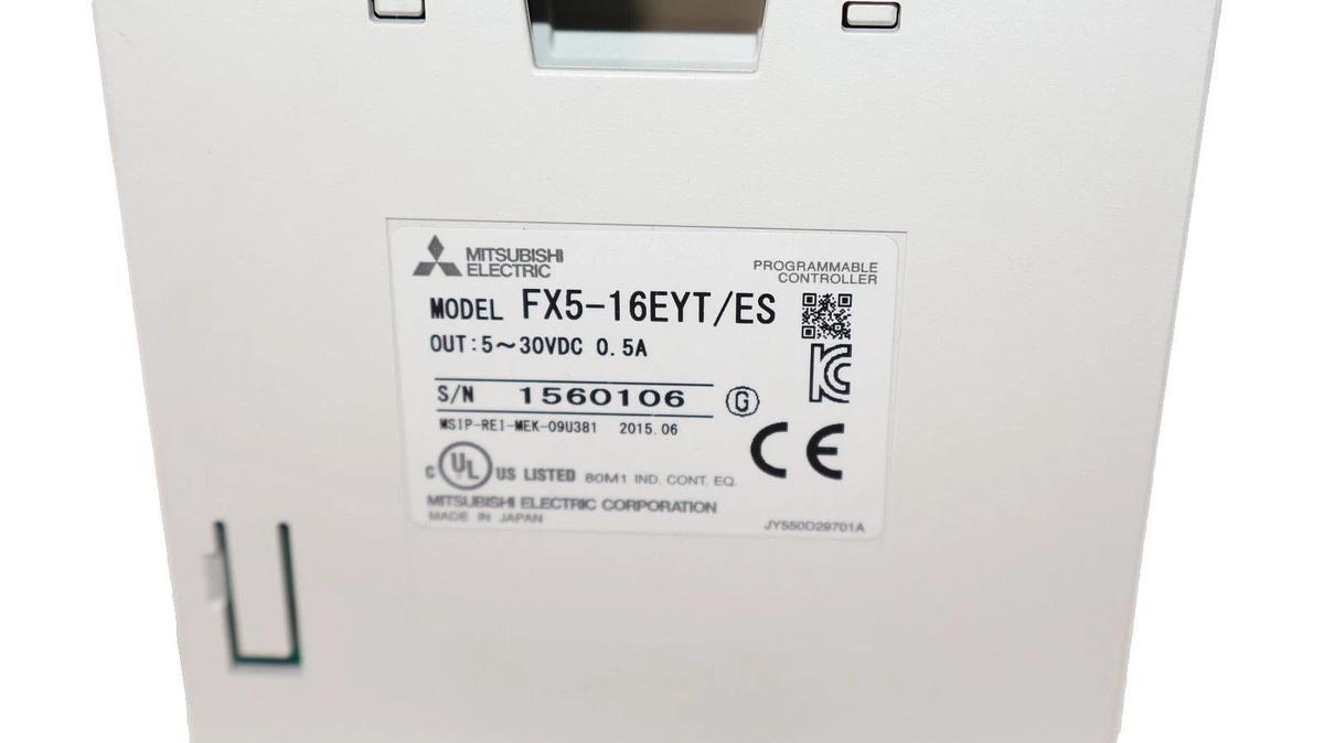 Used MITSUBISHI ELECTRIC FX5-16EYT/ES , FX516EYTES 5-30Vdc 0.5A Prog. Controller