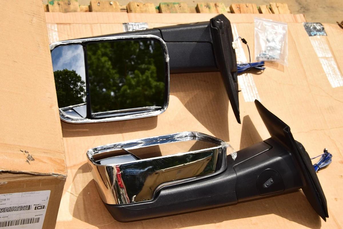 (NEW) MOSTPLUS M91205Y Chrome Power Heated Tow Mirror For 02-08  Dodge Ram
