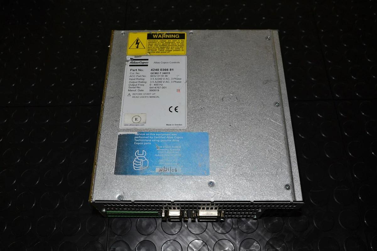 Used ATLAS COPCO CONTROLS 4240 0366 81 QCM2-T QCM2 T 34015 4240036681 QCM2T34015