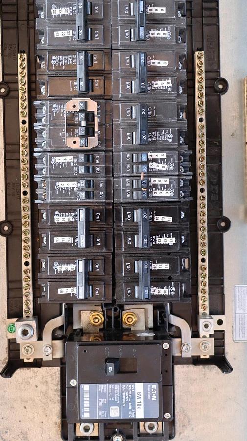 Used EATON Cutler Hammer BRP40N200G Panelboard Loadcenter 200A 120/240 1ph 3w 125A Mn