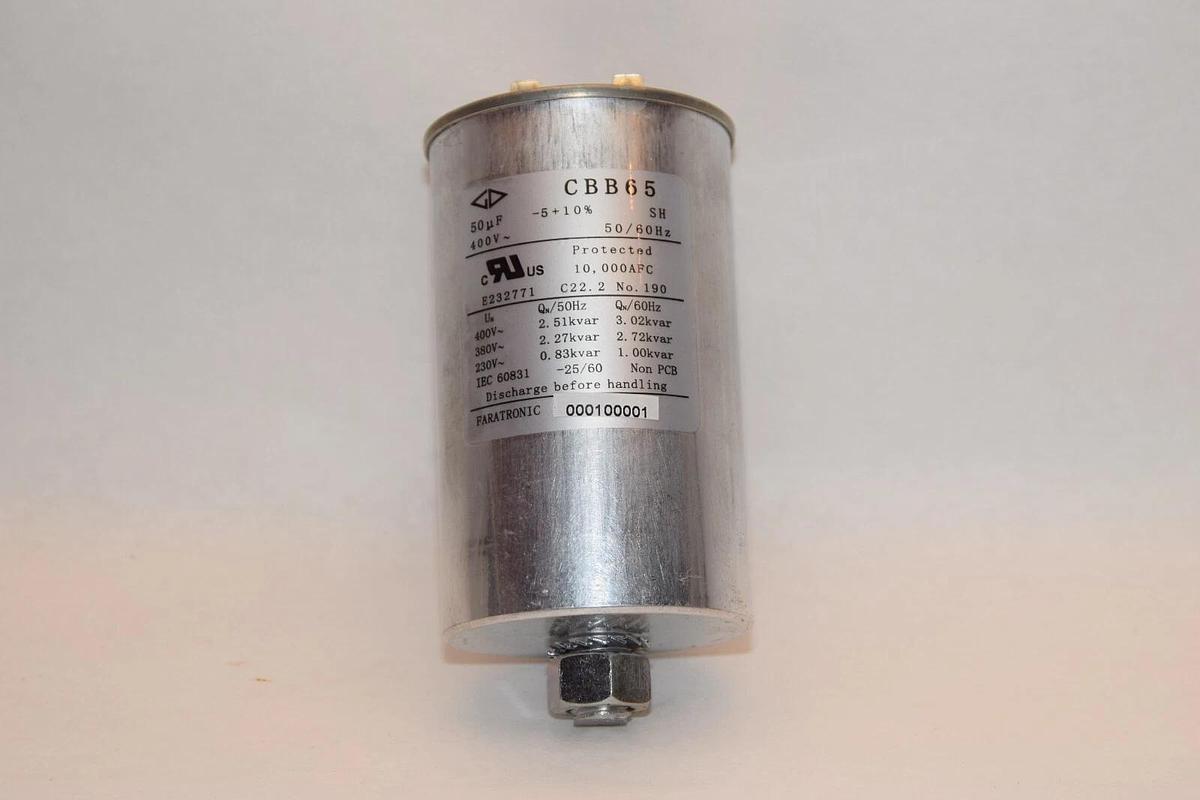 Used FARATRONIC CBB65 50uF -5+10% 50/60Hz Capacitor