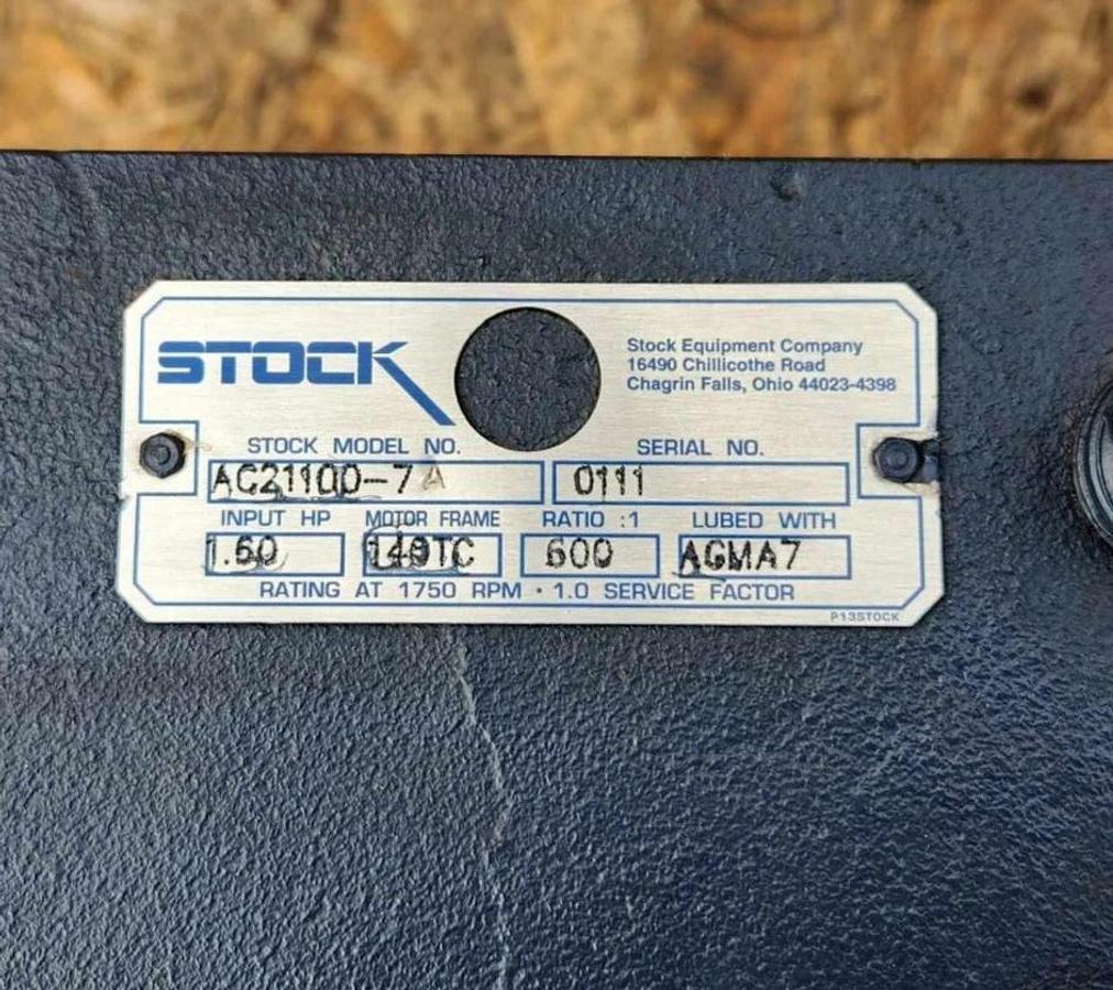 Stock GearBox  AC21100-7A  1.6HP 600:1 Ratio, large heavy duty gear box (New)