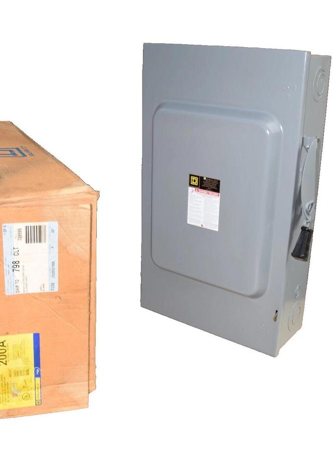 (NEW) SQUARE D D324N 200A 200 Amp Ser F01 General Duty Safety Switch