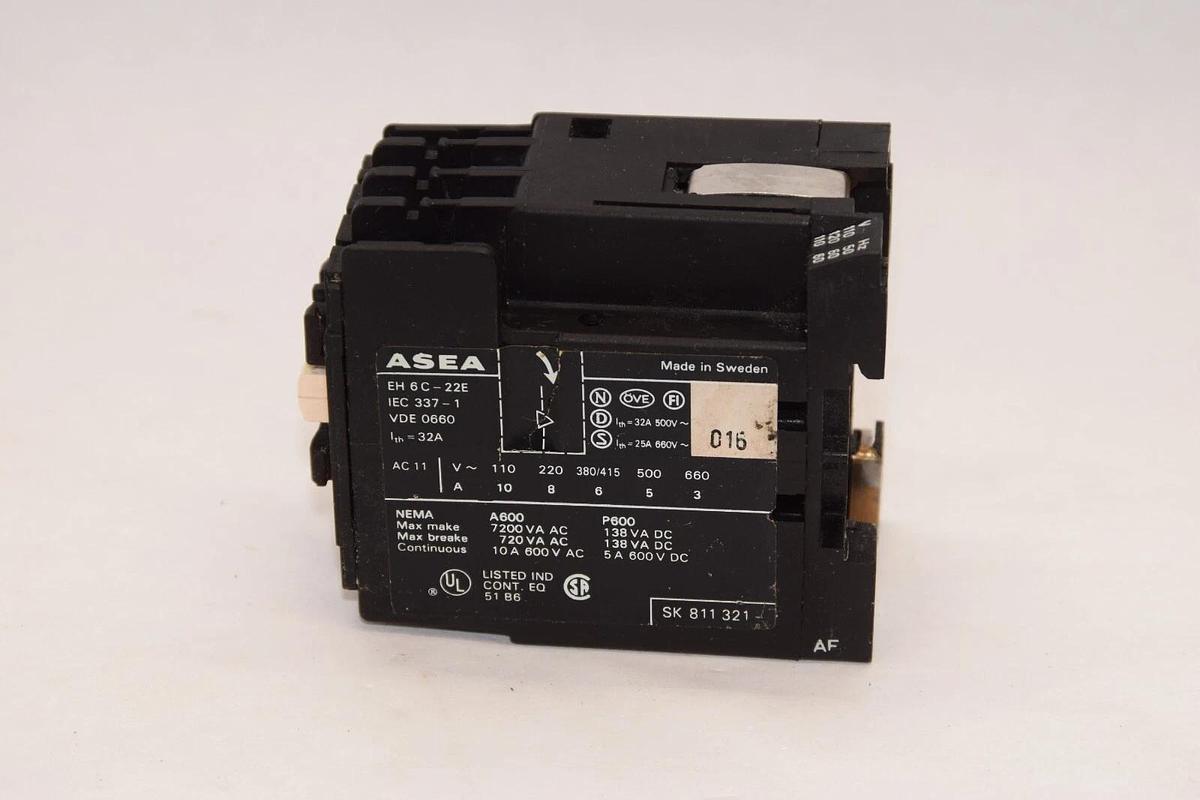 Used ASEA EH6C-22E 32A 32 Amp 120V Coil Contactor