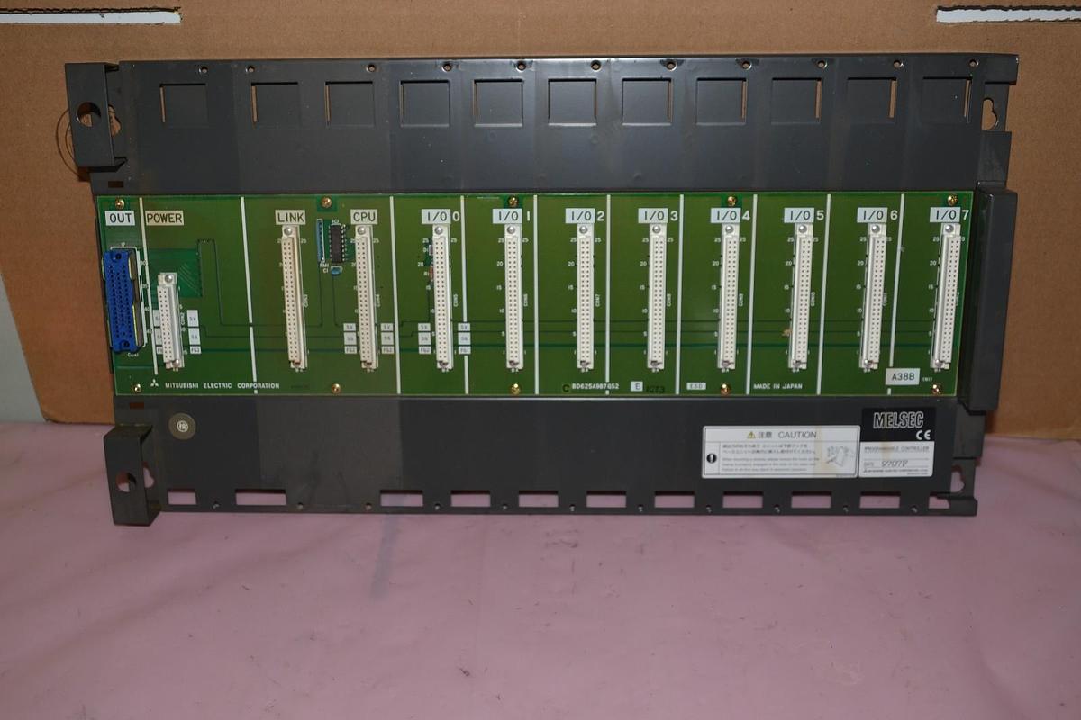 Used MITSUBISHI MELSEC A38B 8 I/O SLOT PLC CHASSIS RACK