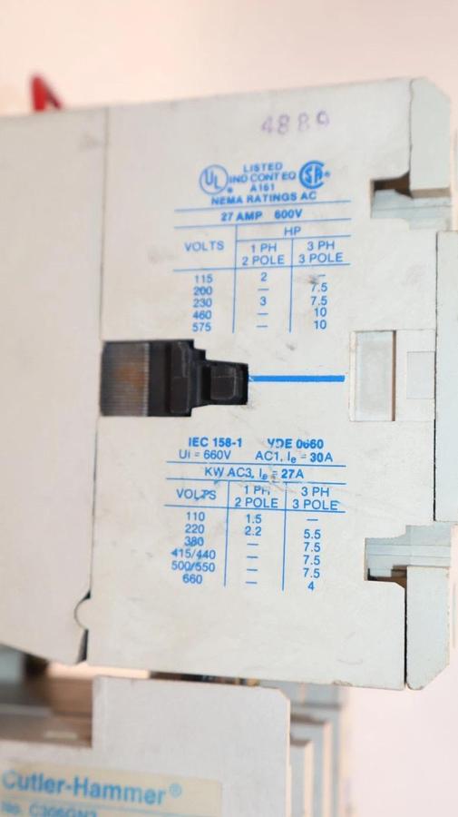Cutler-Hammer Eaton Starter AN16DN0 Size Sz 1 600V 27A 27 Amp 120v coil 3P