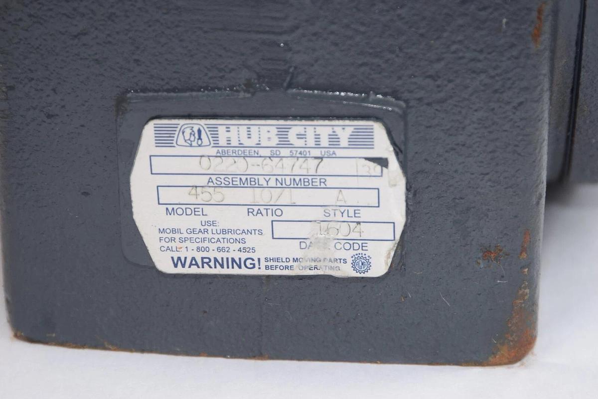 (NEW) HUB CITY 0220-64747 455 Ratio 10:1 Style A Gear Reducer
