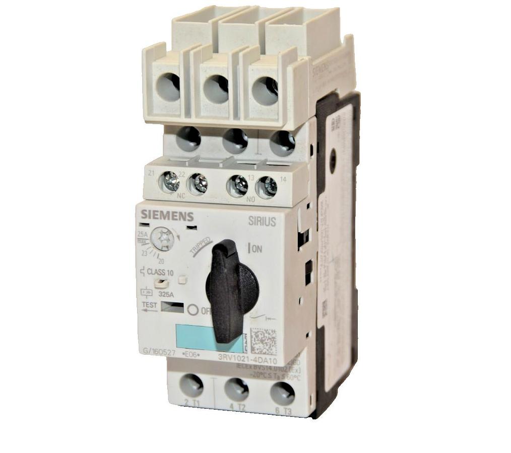 Used SIEMENS 3RV1021-4DA10 3RV10214DA10 20-25A Manual Motor Starter w/ 3RV1928-1H