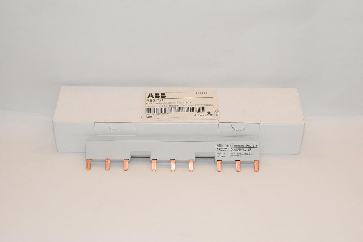 (NEW) ABB PS3-3-1 1SAM101937R0023 63A 690V Busbar