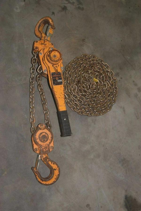 Used Harrington 6 Ton Lever Chain Hoist Come Along LB060 w/ 20ft chain 6Ton 12,000lb