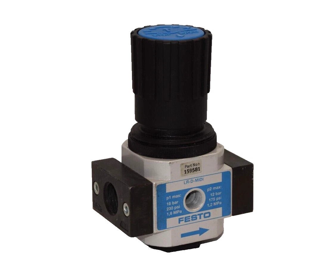 (NEW) FESTO 159581 LR-D-MIDI 12/16 bar 230/175 psi Pressure Regulator
