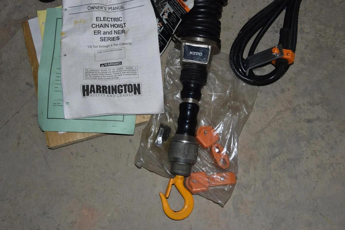 Harrington 1/8 Ton Electric Hoist 1/8T ER001HCC 6' Lift single speed (NEW)