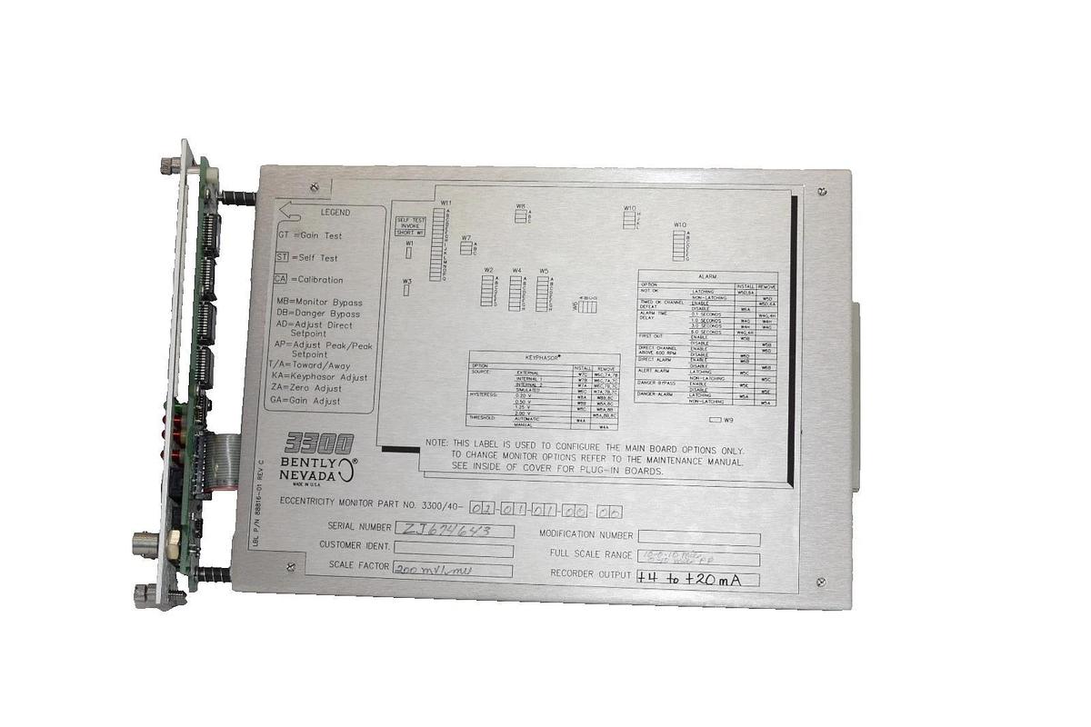 Used Bently Nevada 3300/40-02-01-01-00-00 Eccentricity Monitor Module