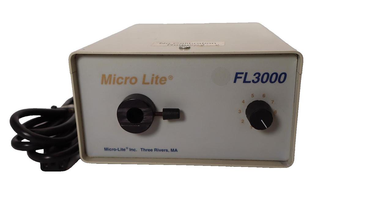 Used Micro Lite FL3000 Fiber Optic Light Source With Power Cord