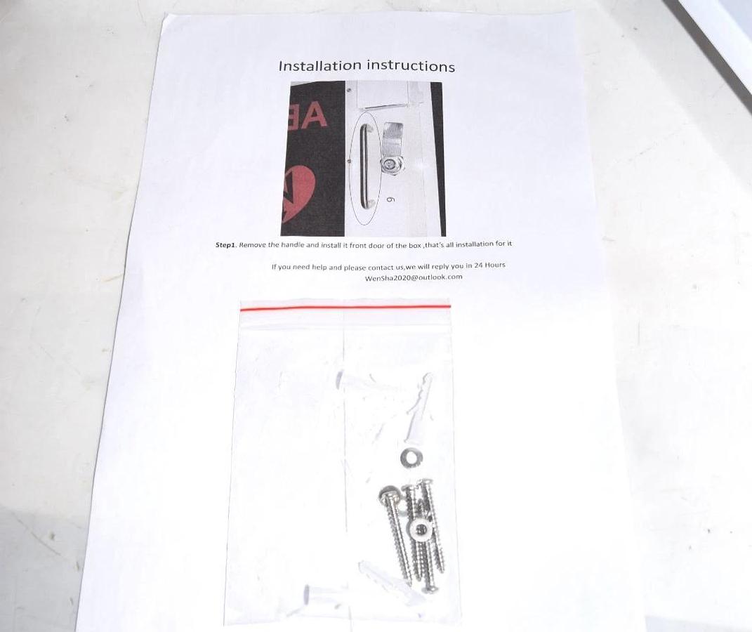 NLShan Wall-Mounted AED Steel Defibrillator Storage Case 14.2"x7.8"x15.7"