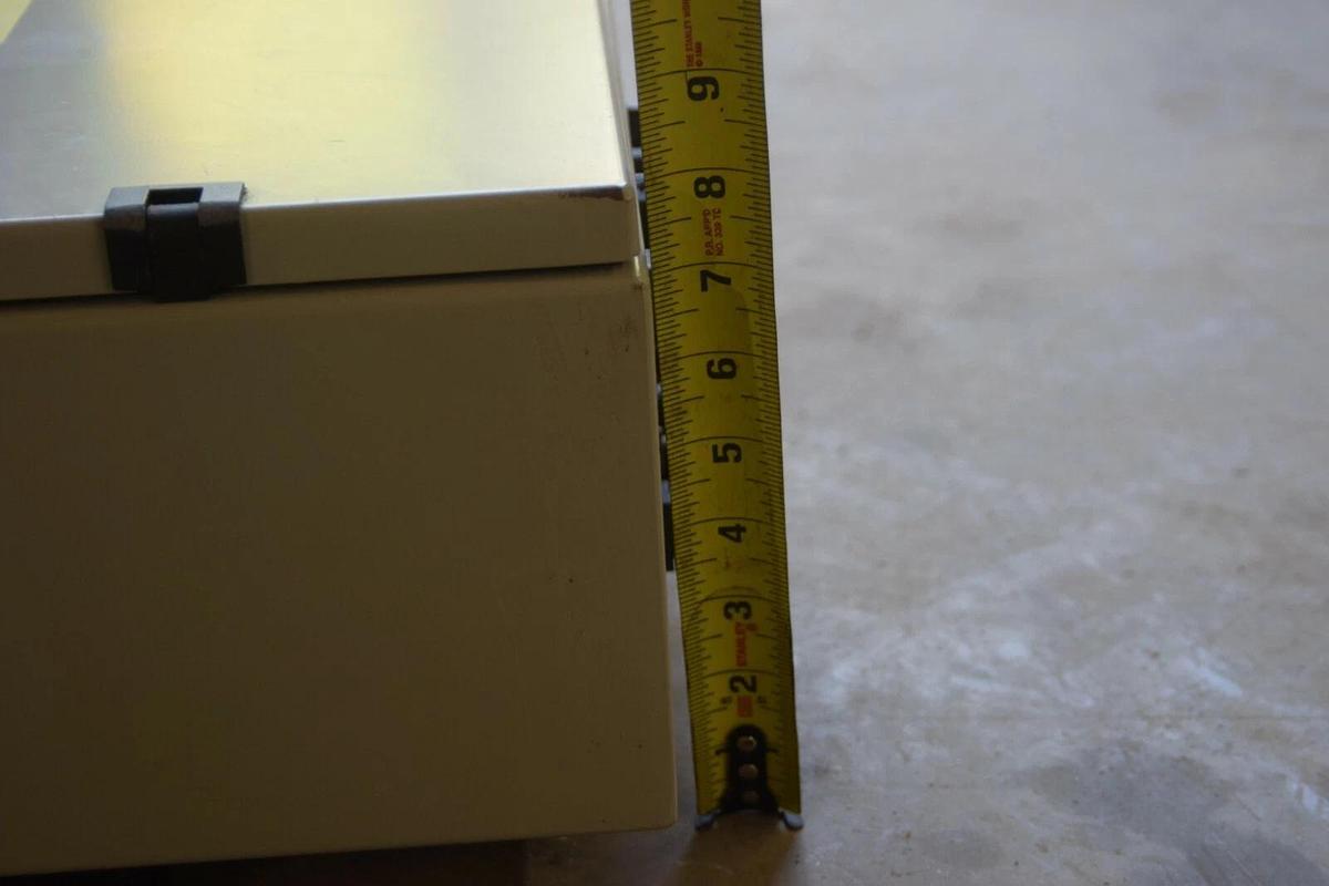 Used HAMMOND 2R16126 Enclosure Type 12 16X12X6 IN, 16" X 12" x 6 (Used) holes drilled