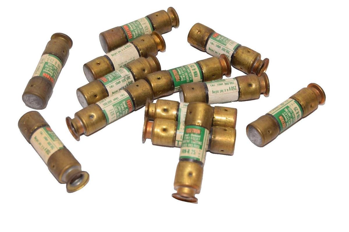 Fusetron FRN-R-25 , FRNR25 25A Amp Time Delay Fuse (New - Lot of 13)