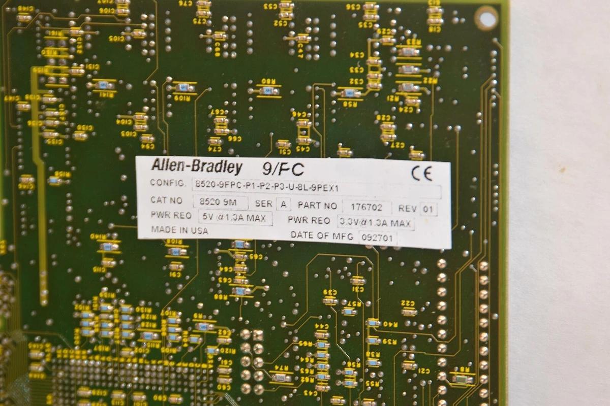 Used Allen Bradley 9/Series card 8520-9FPC-P1-P2-P3-U-8L-9PEX1 8520 9M, 176702, 9/PC